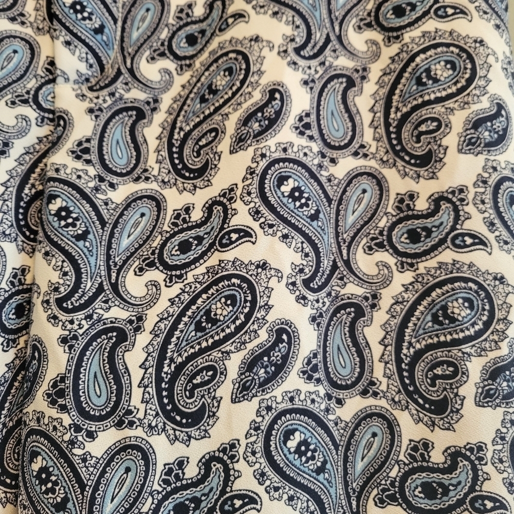 Banana Republic Avery Paisley Pants Blue White Womens Size 8 Spring Summer - Picture 7 of 8